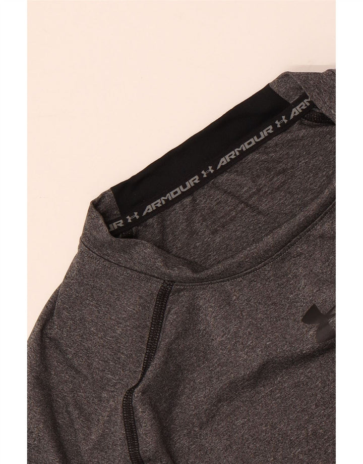 Męski top z grafiką UNDER ARMOUR z długim rękawem, mały, szary, nakrapiany
