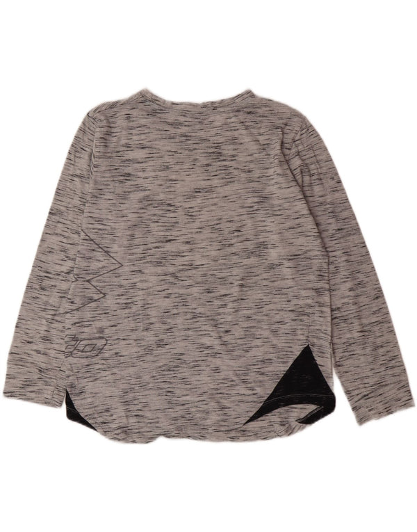 Damski top oversize z grafiką LOTTO z długim rękawem, UK 10, mały, szary nakrapiany