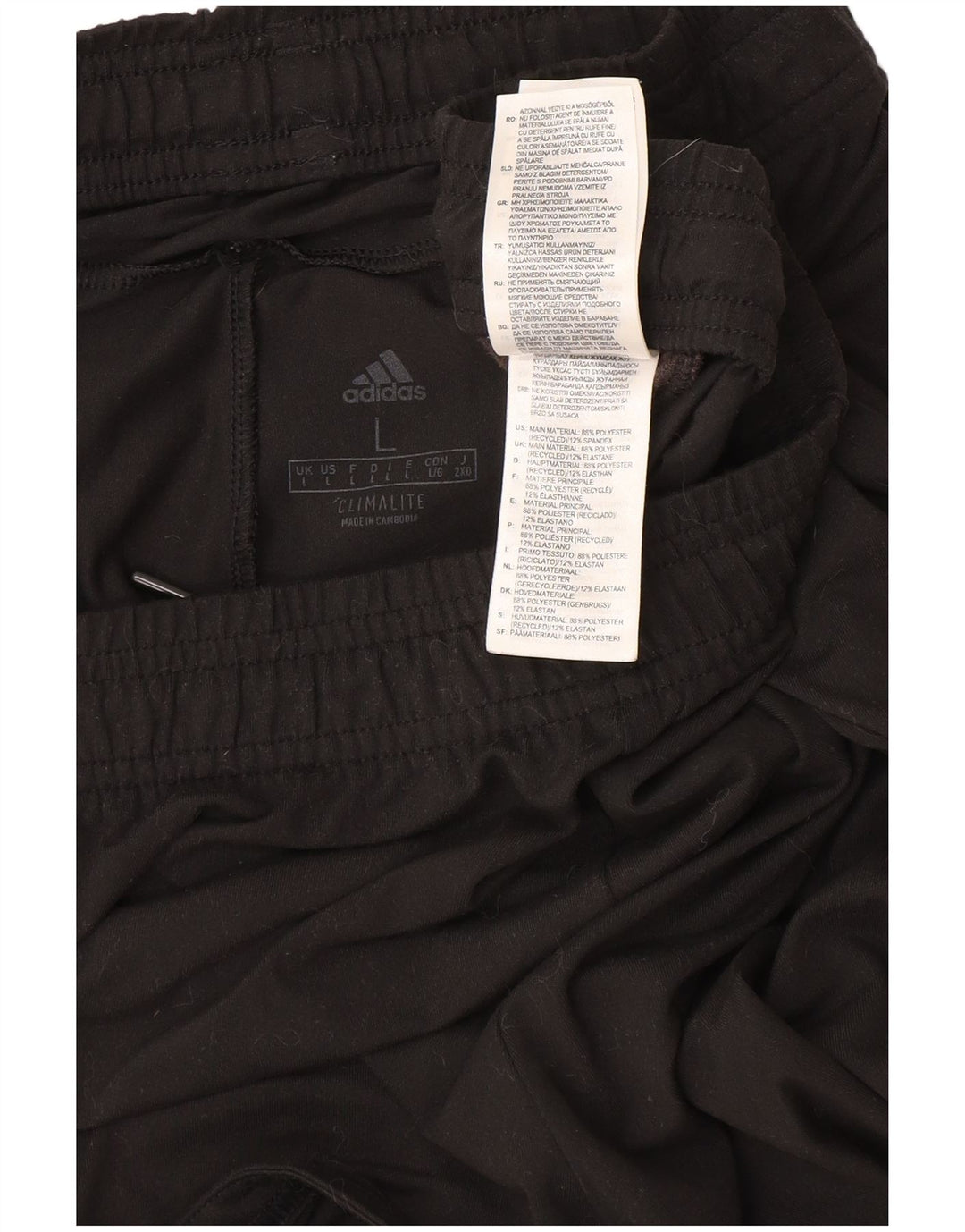 Męskie spodenki sportowe Adidas Climalite, duże, czarne, poliestrowe