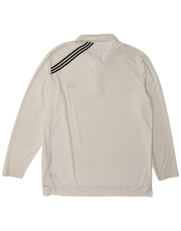 Adidas Męska koszulka polo Climalite z długim rękawem XL, biała, poliestrowa