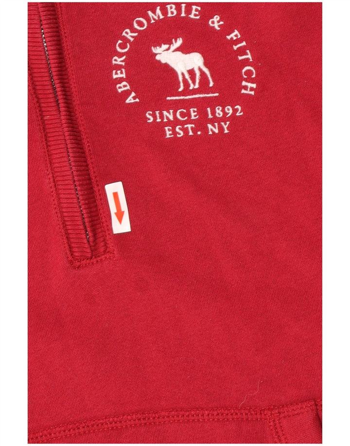 Damski sweter z zamkiem błyskawicznym Abercrombie & Fitch UK 12, średni czerwony