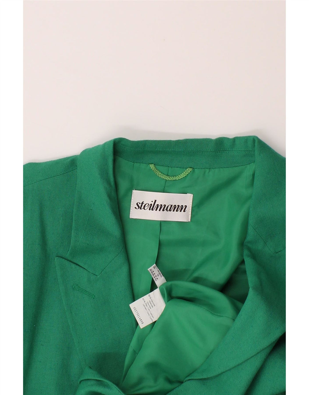 STEILMANN  Womens Long Sleeve 1 Button Blazer Jacket UK 16 Large  Green Vintage Steilmann and Second-Hand Steilmann from Messina Hembry 