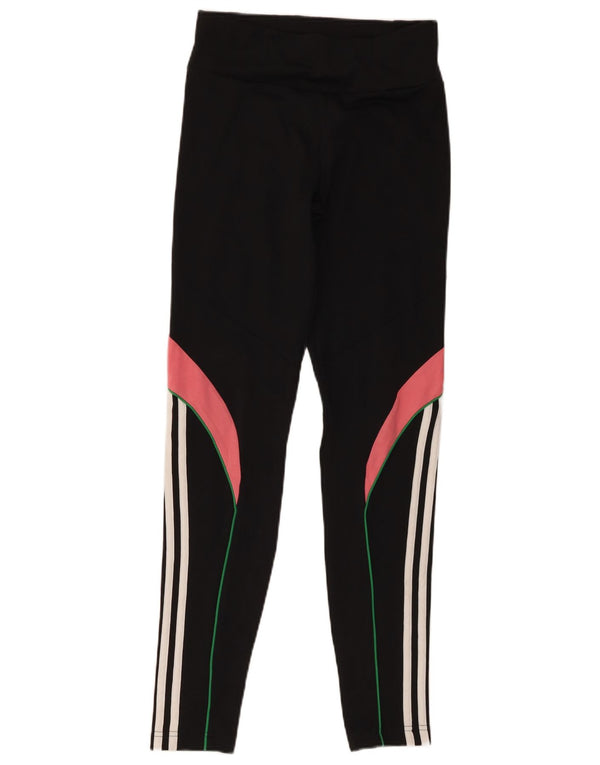 Legginsy Adidas Dziewczęce Aeroready 14-15 lat Czarny poliester z blokami kolorów