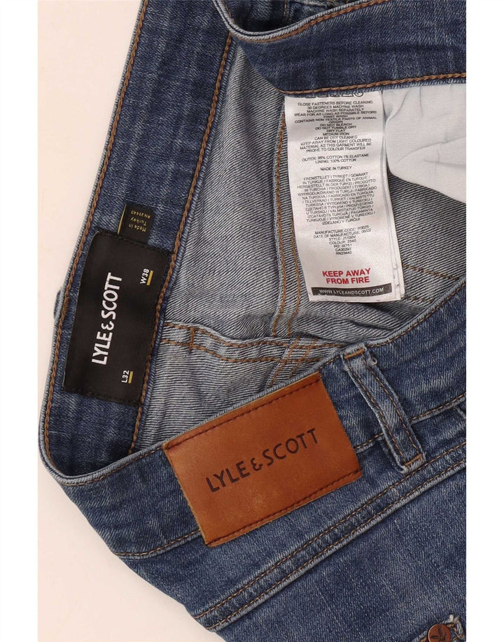 Lyle & Scott Męskie proste dżinsy W38 L32 Niebieskie bawełniane