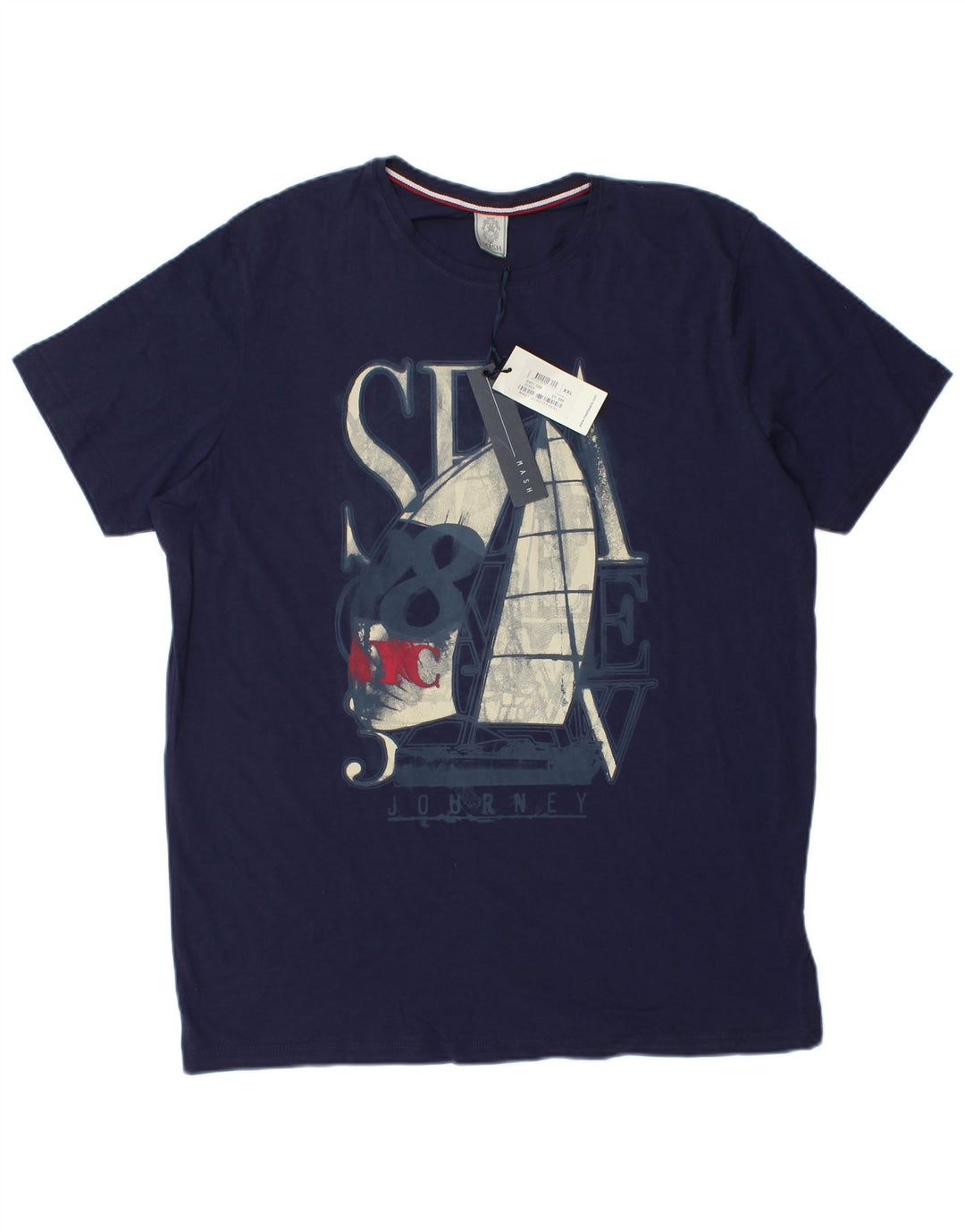 Męska koszulka z grafiką MASH Top 2XL, granatowa, bawełniana