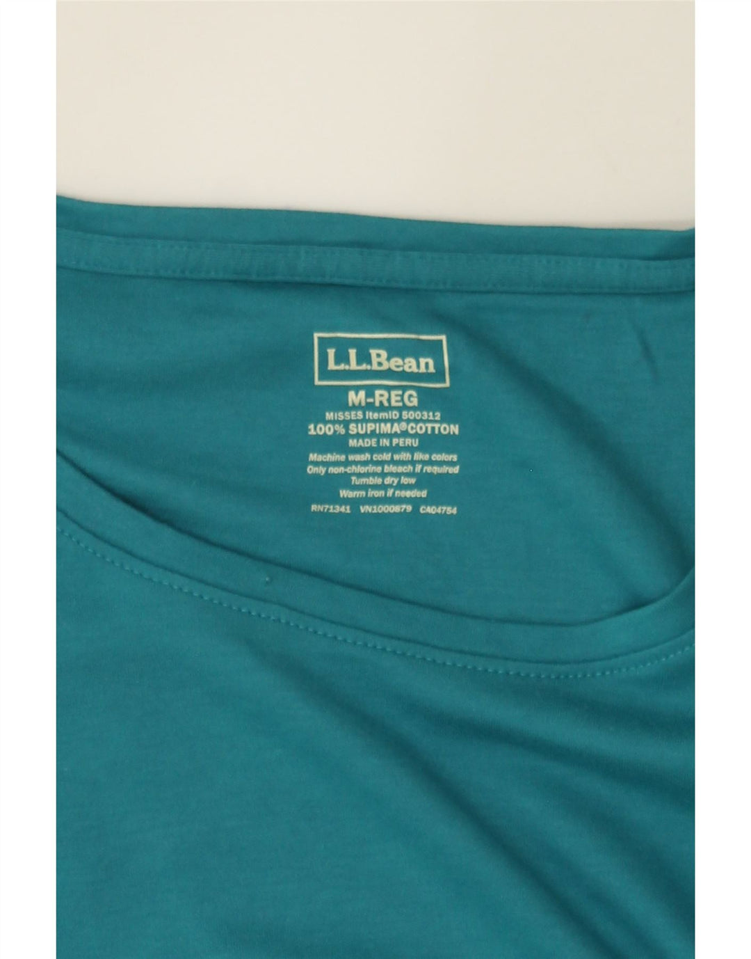 L.L.BEAN Womens Top 3/4 Sleeve UK 14 Medium Blue Cotton Vintage L.L.Bean and Second-Hand L.L.Bean from Messina Hembry 