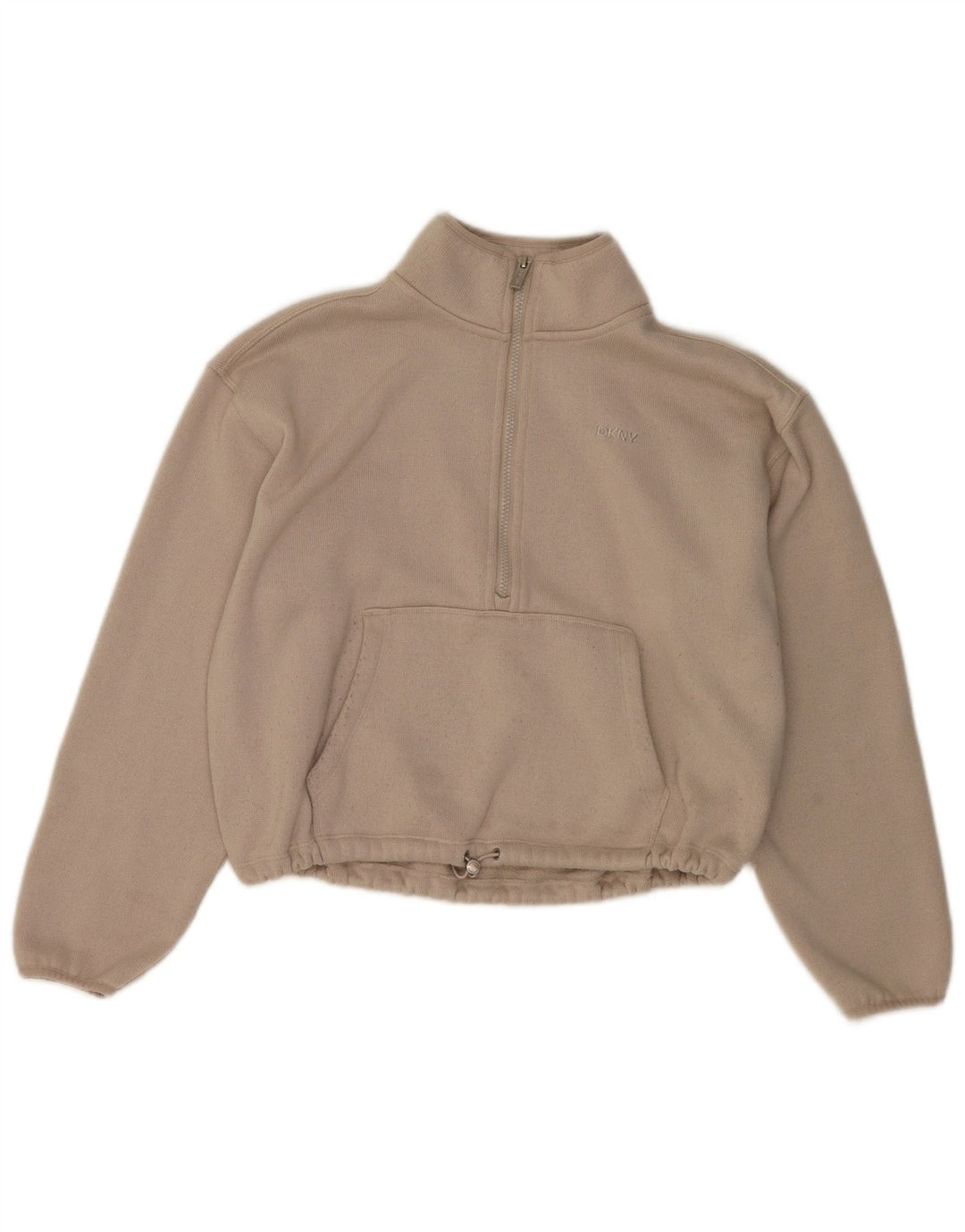 Damska bluza oversize Dkny z zamkiem błyskawicznym na szyi, UK 14, średnia biel