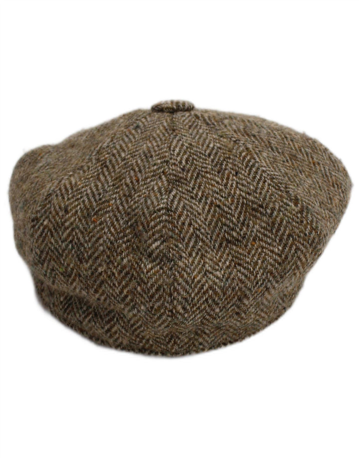 Czapka męska Harris Tweed, mała, szara, nowa wełniana jodełka, klasyczna