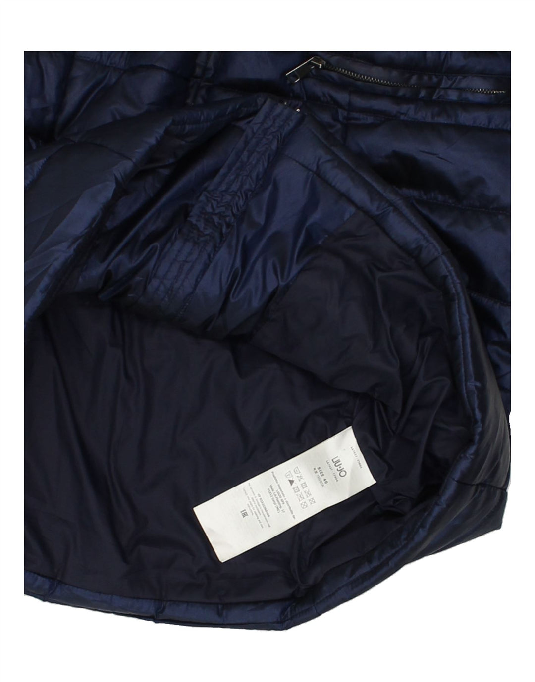 LIU JO Womens Padded Coat IT 40 Small Navy Blue Polyester | Vintage Liu Jo | Thrift | Second-Hand Liu Jo | Used Clothing | Messina Hembry 