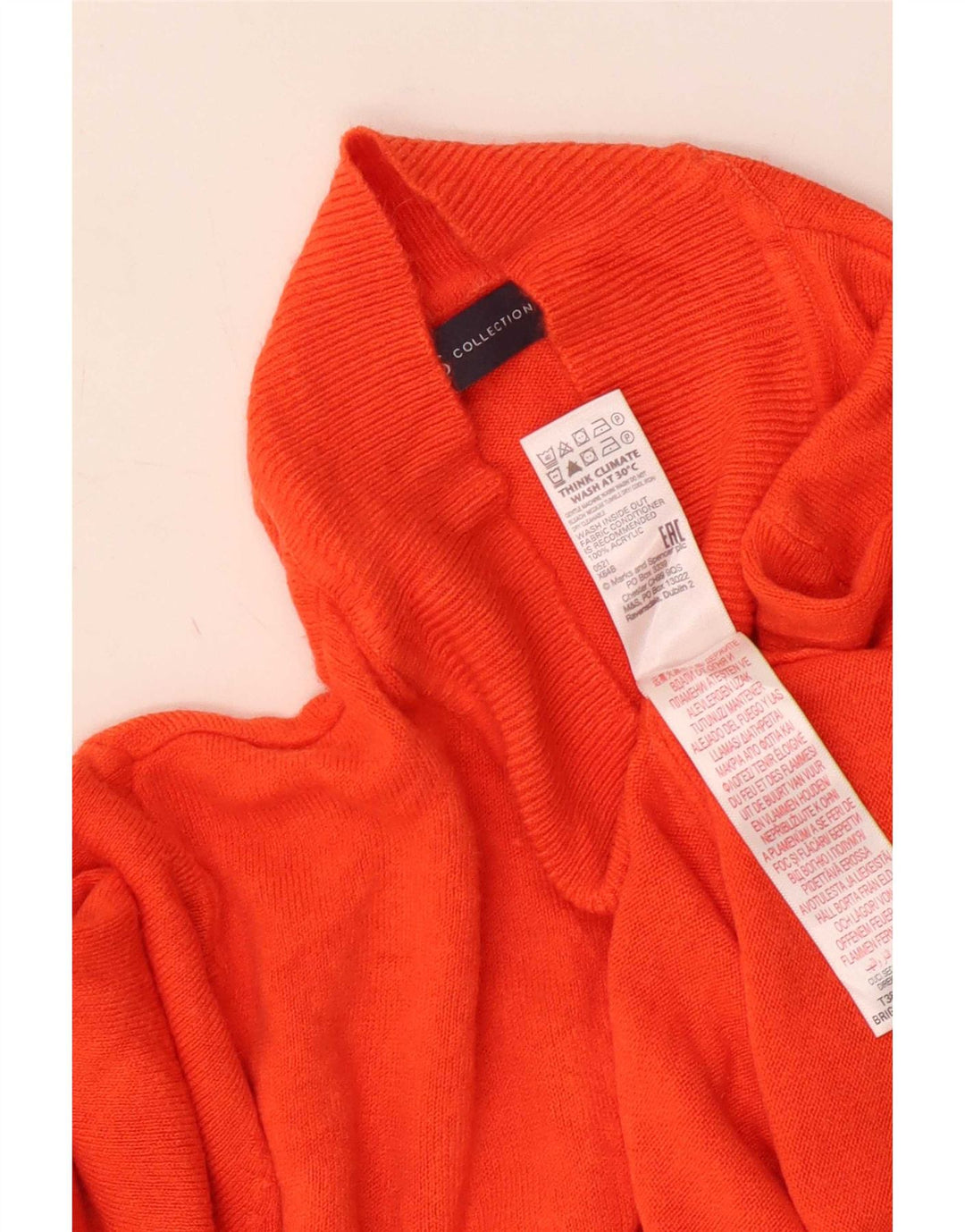 Marks & Spencer Damski sweter z golfem UK 14, średni pomarańczowy