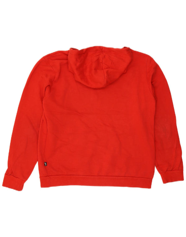 Męski sweter z kapturem i grafiką PUMA, średnioczerwony, bawełniany