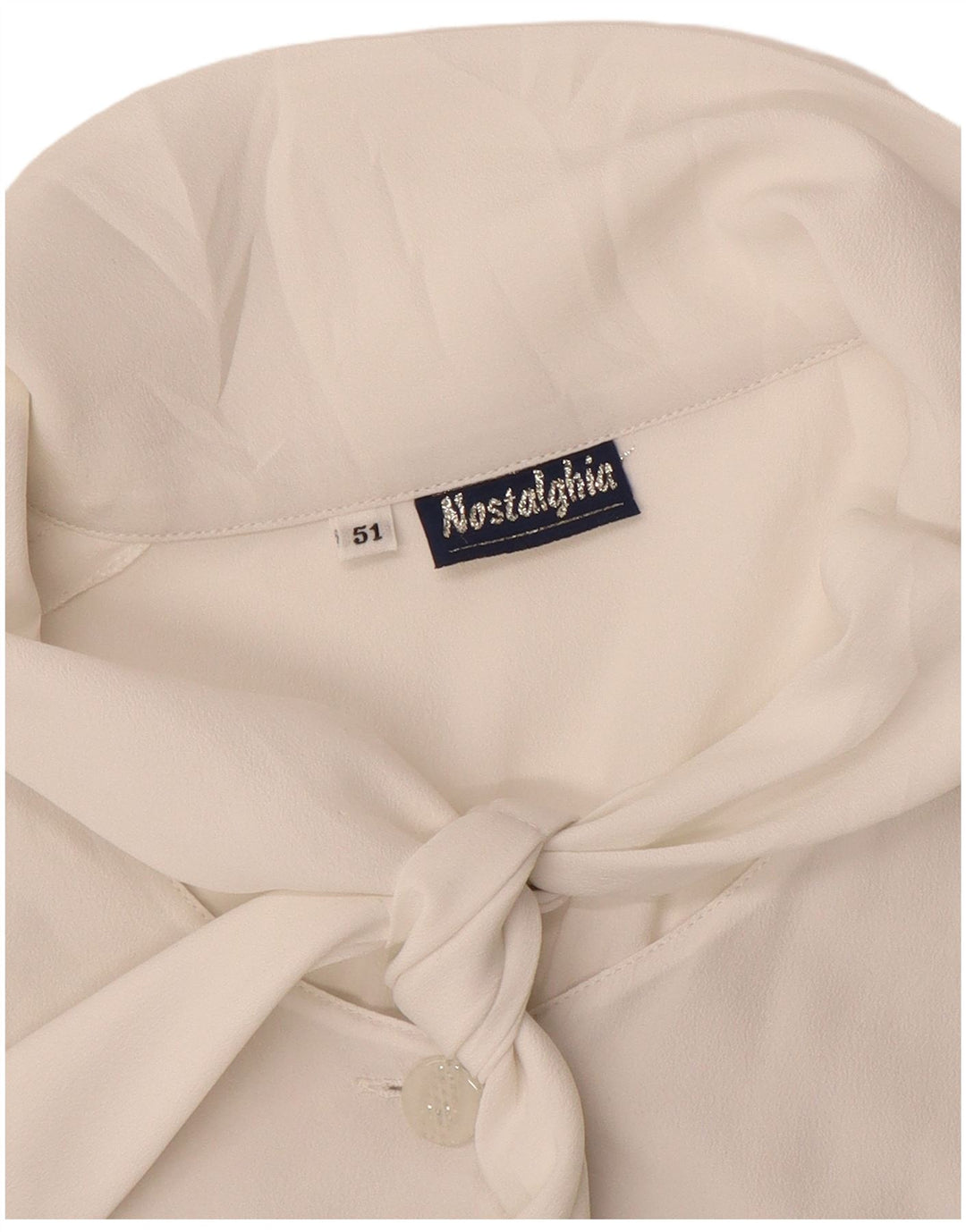 Damska bluzka koszulowa w stylu vintage z wiązaniem z przodu IT 51 XL w kolorze złamanej bieli