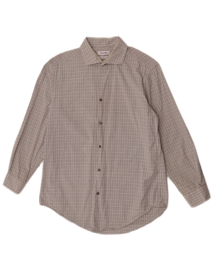 Koszula męska Calvin Klein Slim Fit, rozmiar 15, 1/2, średnia szara kratka