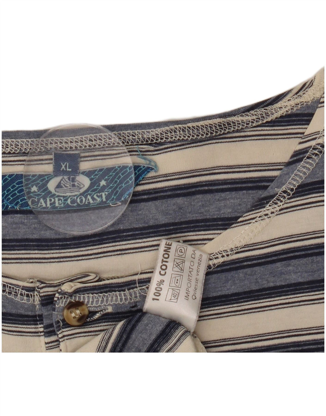 Koszulka męska VINTAGE Top XL, bawełniana w granatowe paski