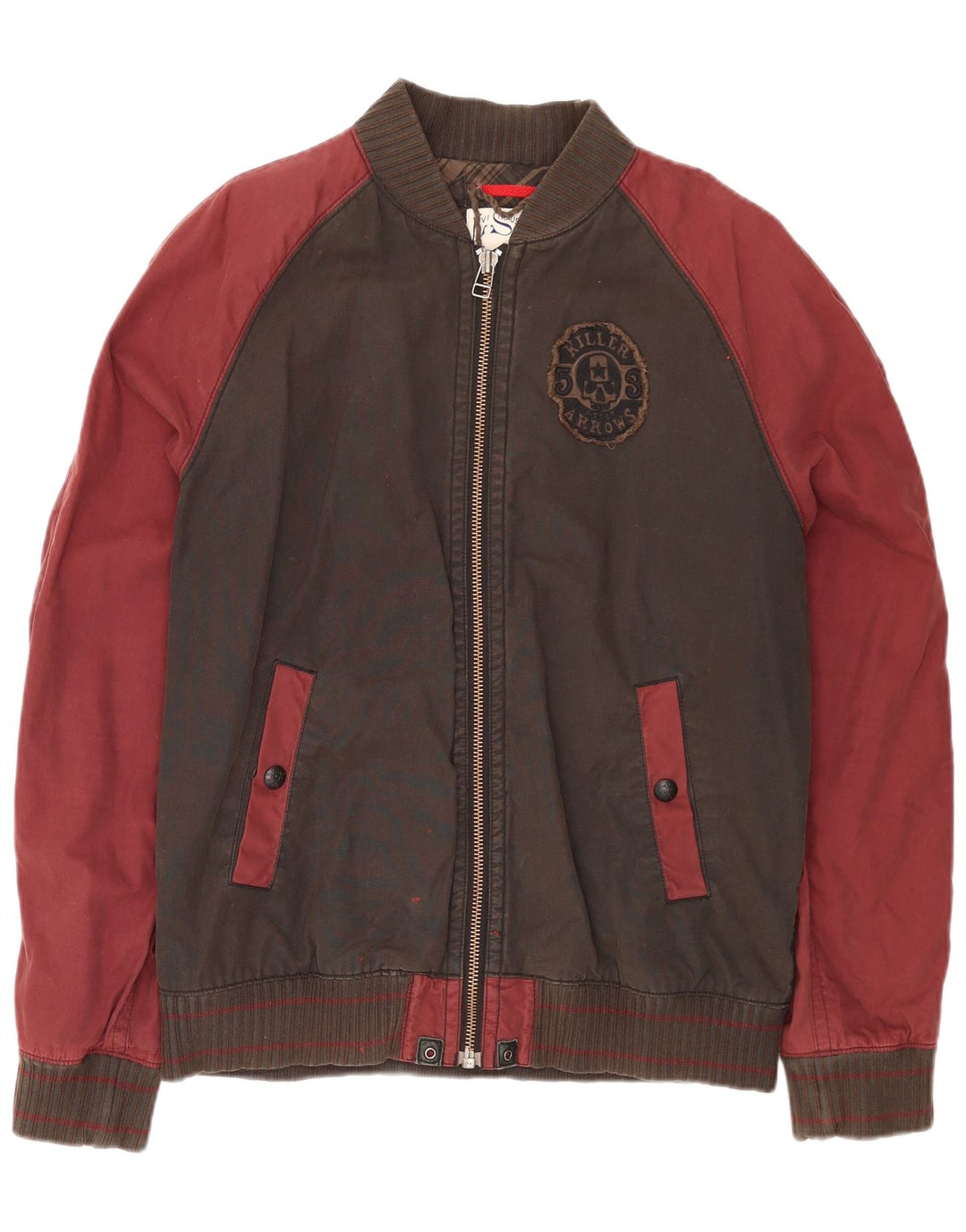 Męska kurtka bomberka LEVI'S UK 40, duża, brązowa, bawełniana w bloki kolorów