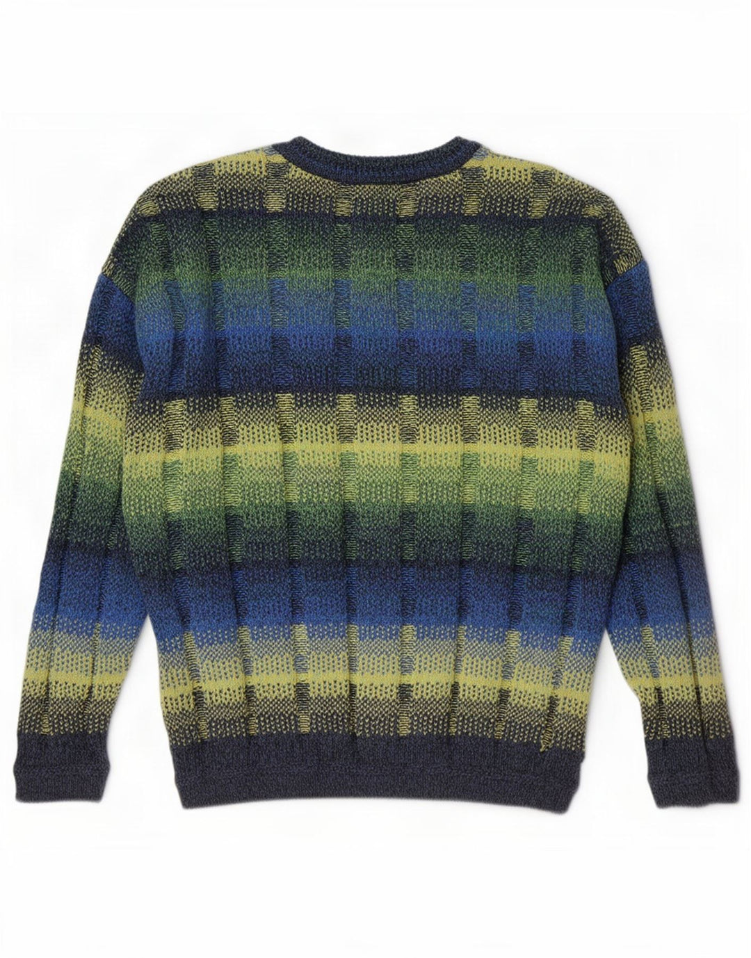 Sweter męski z okrągłym dekoltem w stylu vintage IT 52, duży, wielokolorowy, geometryczny