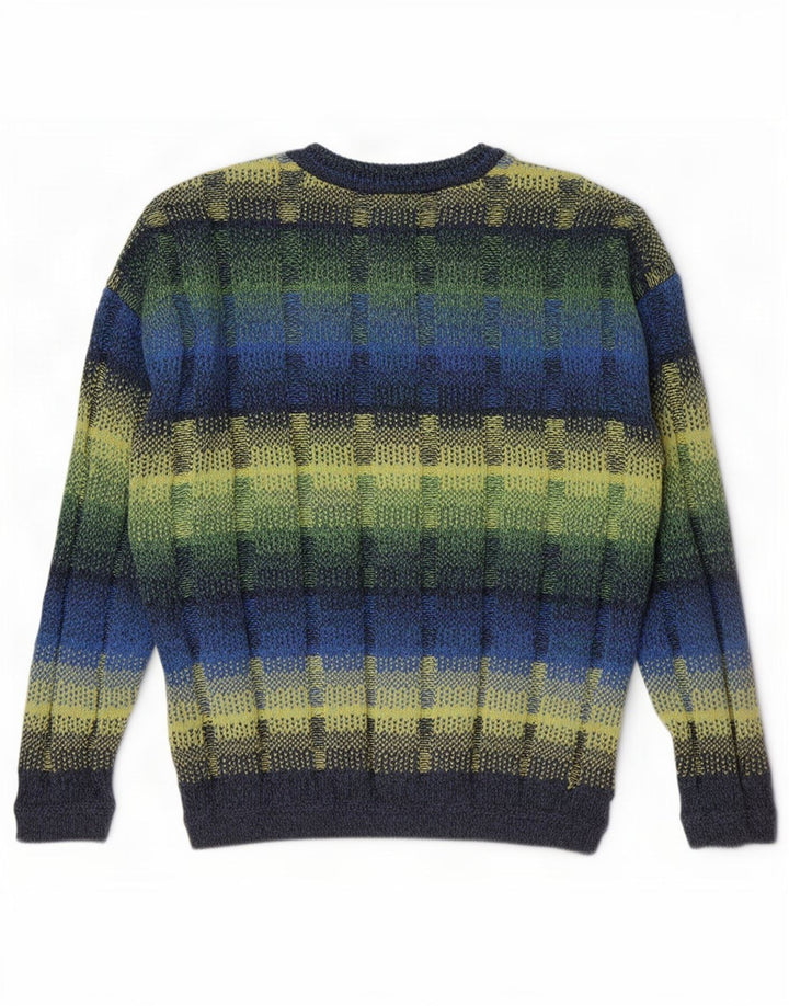 Sweter męski z okrągłym dekoltem w stylu vintage IT 52, duży, wielokolorowy, geometryczny