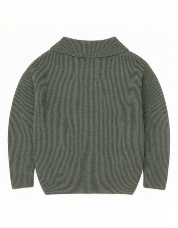 Sweter damski Zara Oversize z dekoltem w kształcie litery V, UK 10, mały, zielony akryl