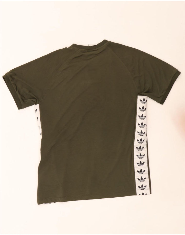Męska koszulka z grafiką Adidas, duża, poliestrowa, w kolorze khaki