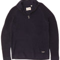 JACK & JONES Męski sweter zapinany na zamek, duży, granatowy, bawełniany