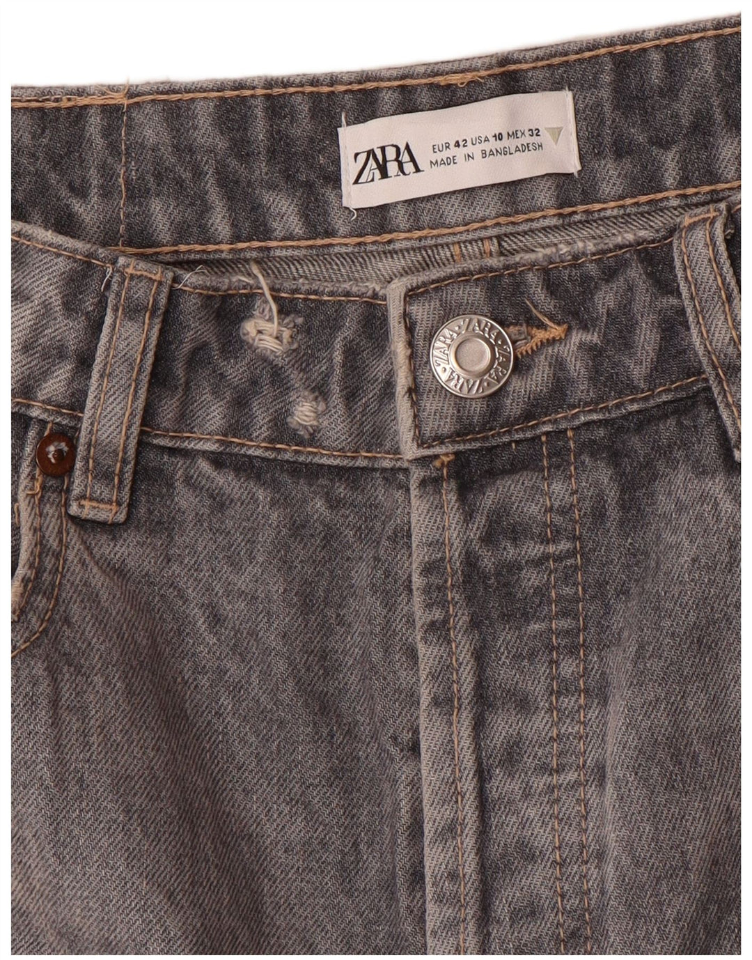 Damskie proste dżinsy Zara EU 42 Large W32 L27 Szare