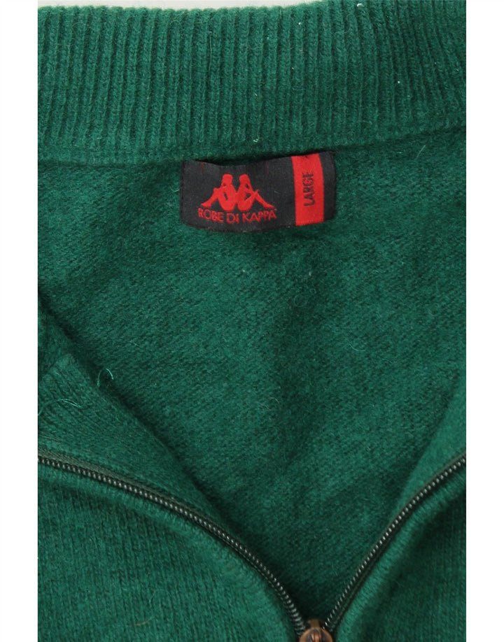 Męski sweter Kappa z zamkiem błyskawicznym, duży, zielony