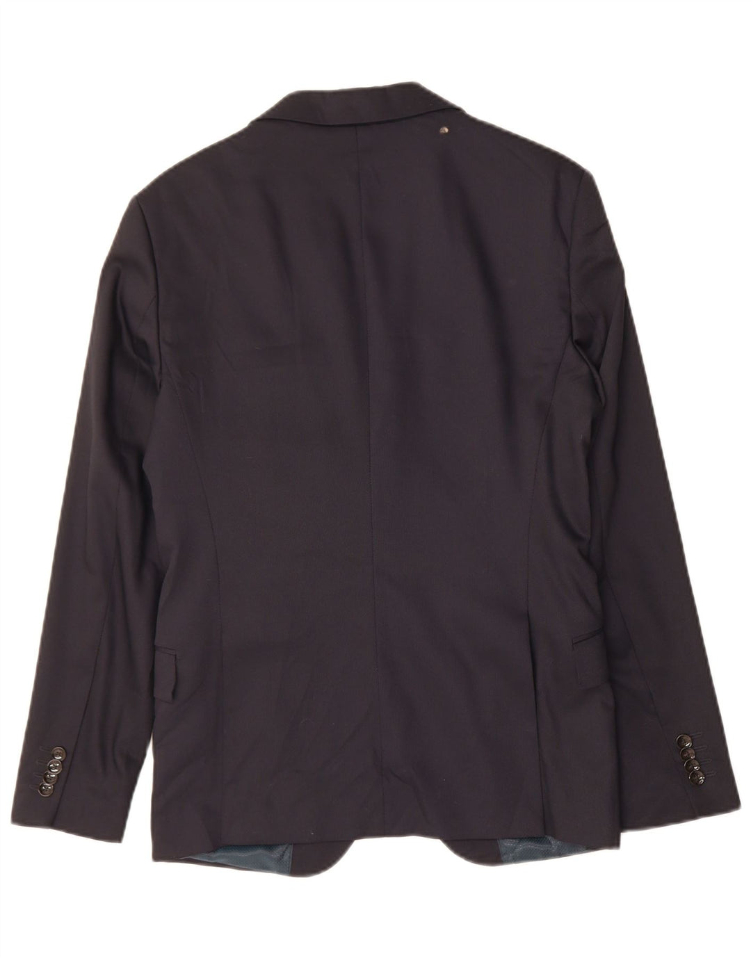 ZARA Mens 2 Button Blazer Jacket Size 40 Medium Navy Blue Polyester