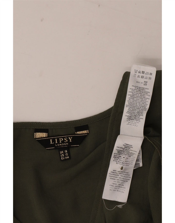 Damska bluzka oversize Lipsy UK 16, duża, zielona, poliester