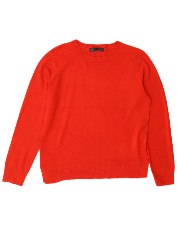 Marks & Spencer Damski sweter z okrągłym dekoltem UK 14, duży, czerwony akryl