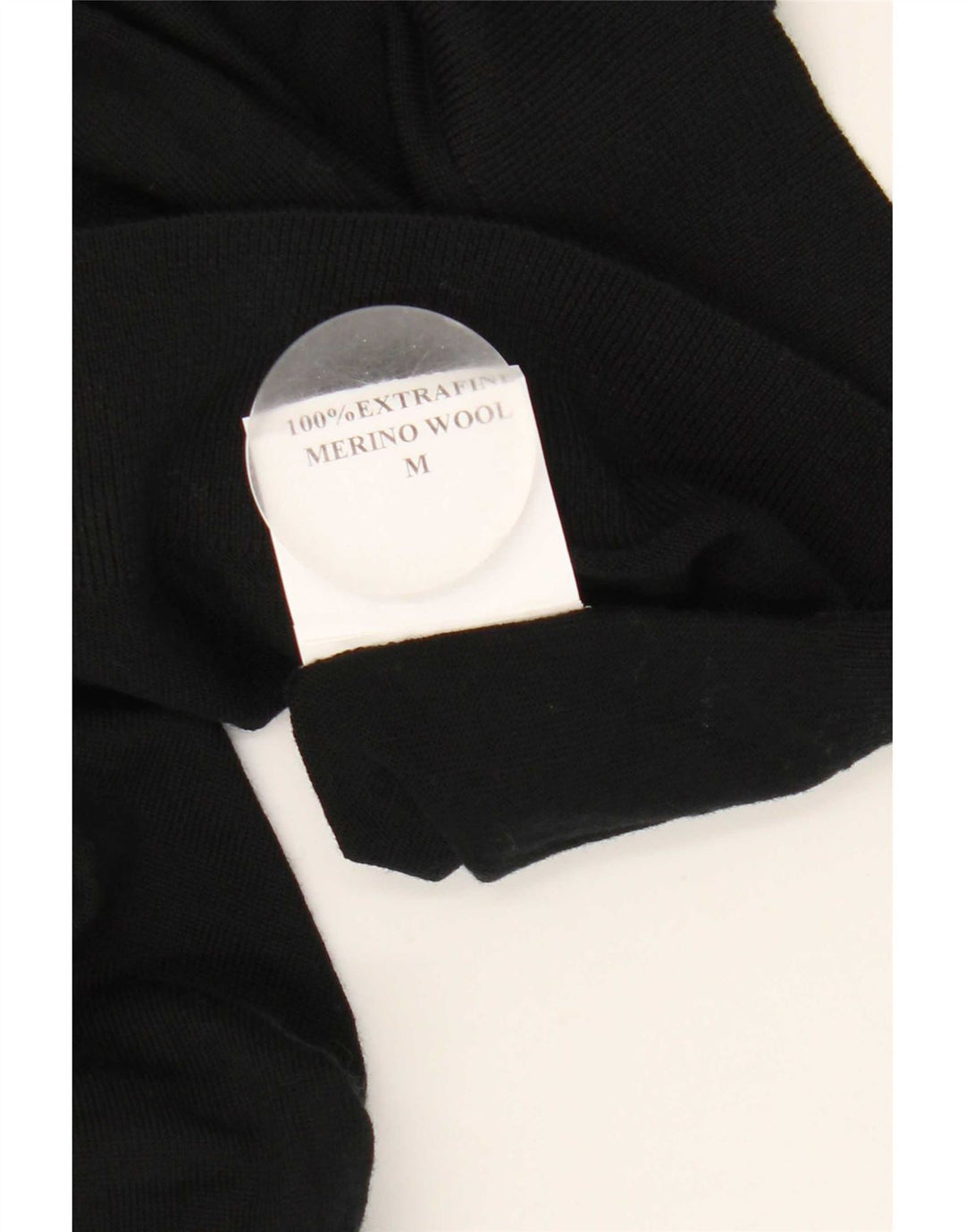 Marks & Spencer Męski sweter z golfem, średni czarny, wełna merynosowa