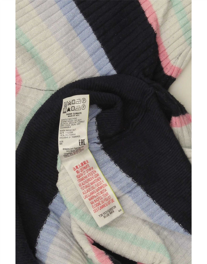Marks & Spencer T-shirt damski Top UK 16, duże, wielokolorowe paski