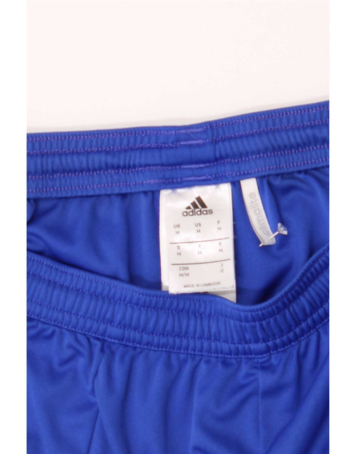 Męskie spodenki sportowe Adidas Climalite, średni niebieski, poliester z blokami kolorów