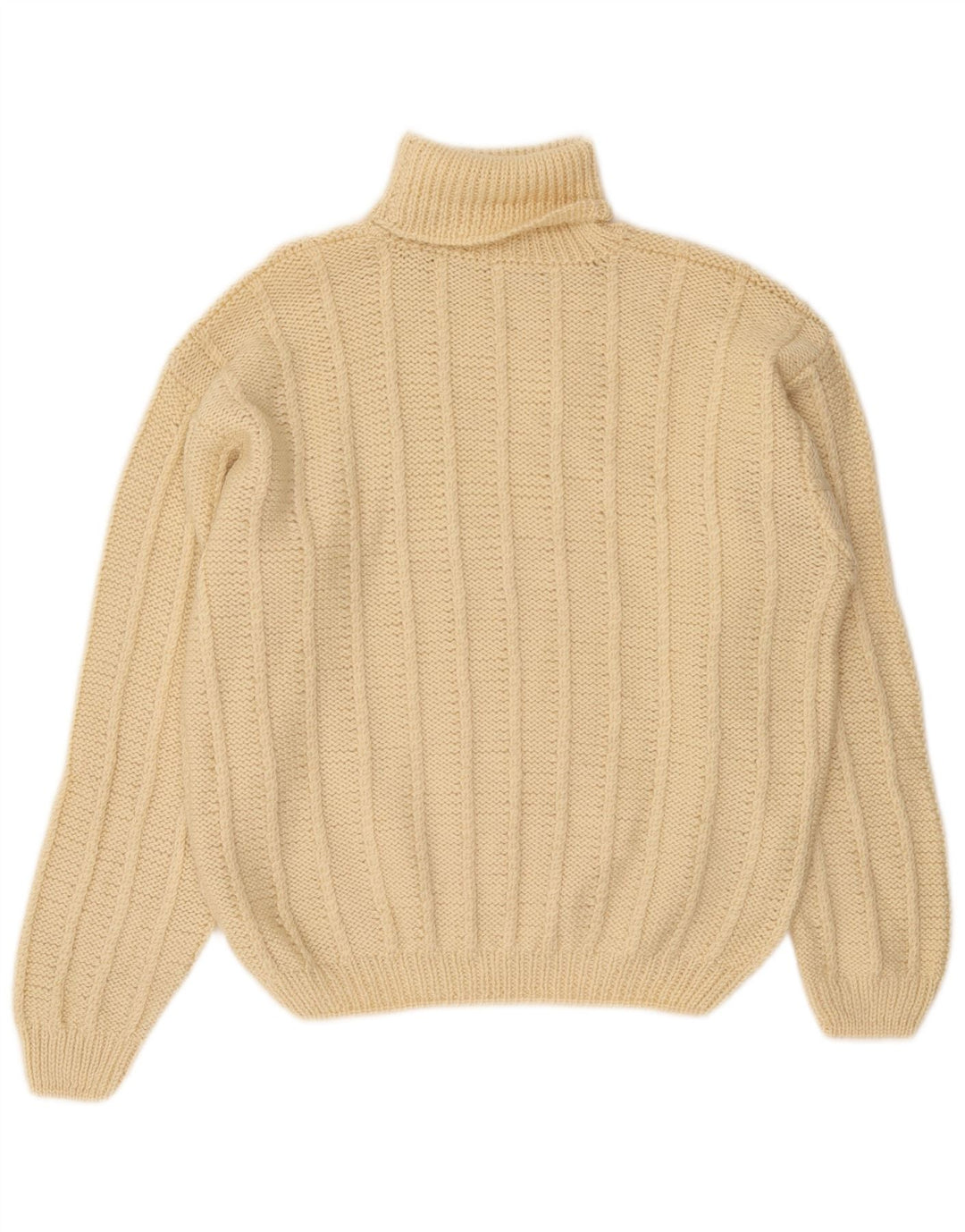 Sweter damski w stylu vintage z wywijanym dekoltem UK 14, duży w kolorze złamanej bieli