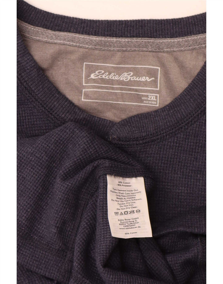 Top męski Eddie Bauer z długim rękawem, 2XL, granatowy, bawełniany