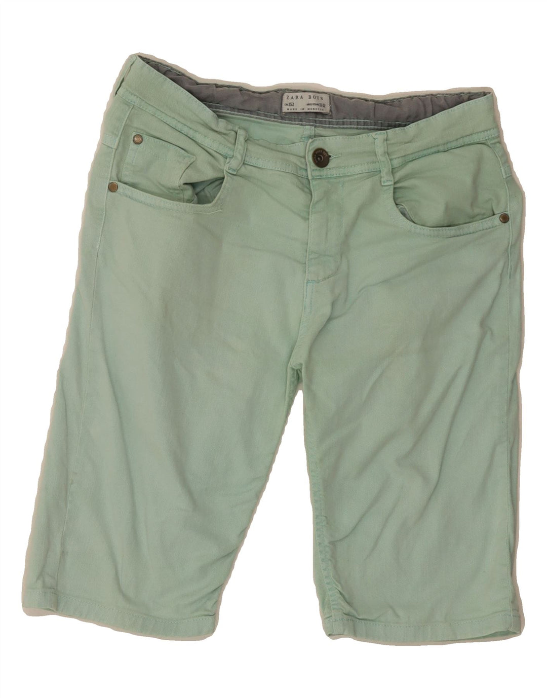 ZARA Boys Denim Shorts 11-12 Years W28  Green Vintage Zara and Second-Hand Zara from Messina Hembry 