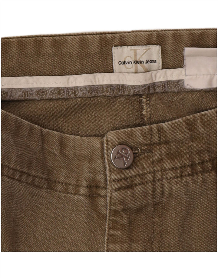 Męskie proste dżinsy Calvin Klein W34 L34 brązowe