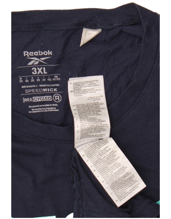 Męska koszulka Reebok z grafiką Top 3XL Granatowy poliester