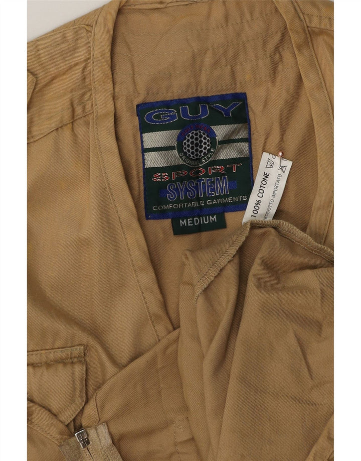 Męska kamizelka użytkowa Vintage UK 38 Średnia beżowa bawełna
