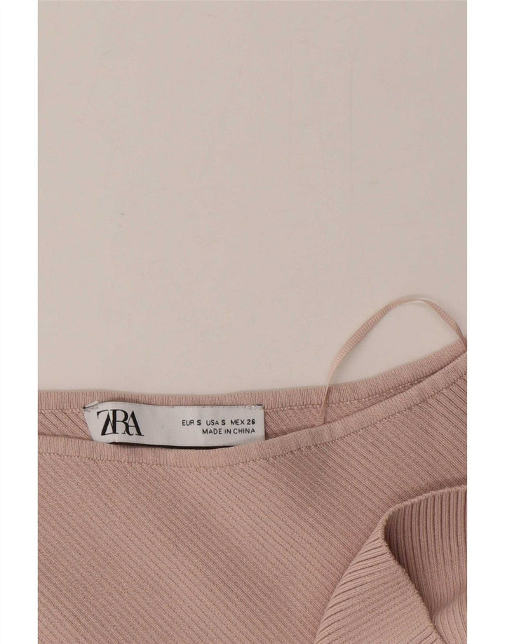 Krótki top damski Zara na jedno ramię UK 8 Small Pink wiskoza
