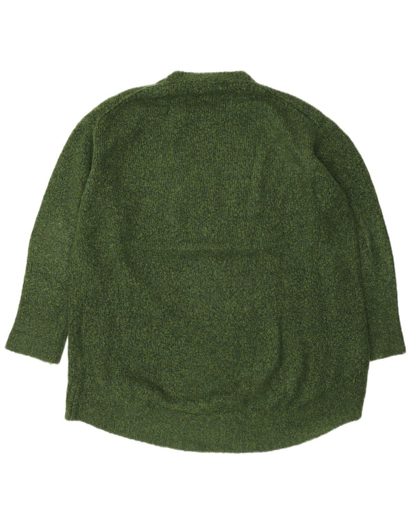 Damski sweter oversize z wycięciem pod szyją Zara UK 10 Mały zielony akryl