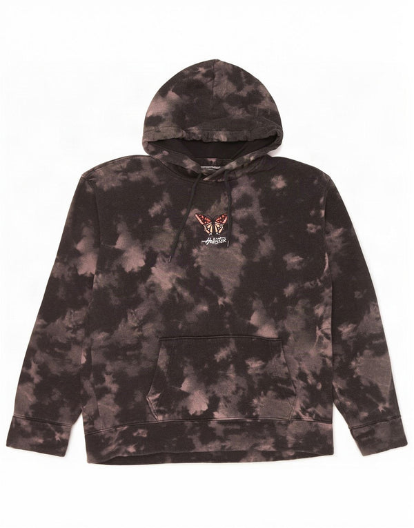 Damski sweter z kapturem Hollister UK 16 Large Black Tie Dye