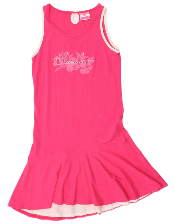 Graficzna sukienka tenisowa Champion dla dziewczynki 13-14 lat XL, różowe kwiaty