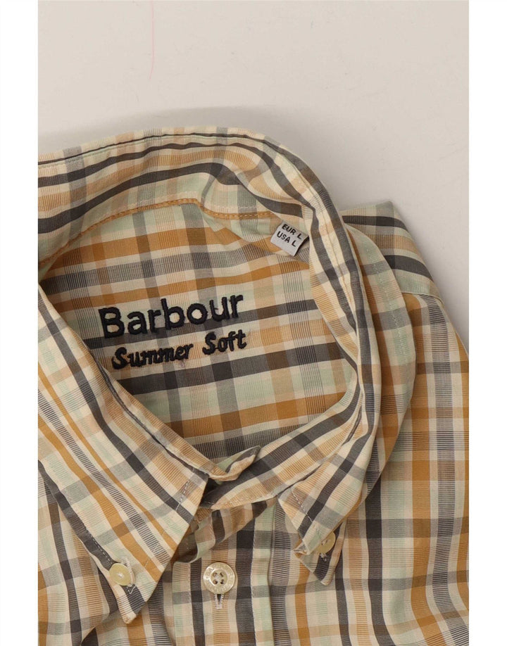 Koszula męska Barbour w dużą beżową kratkę