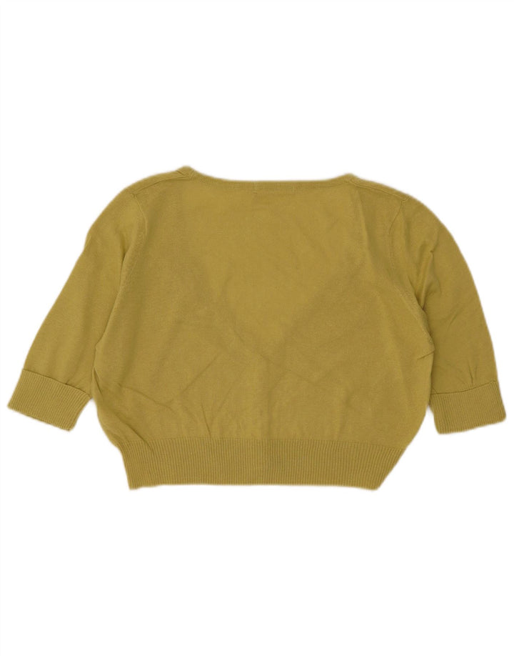 Marks & Spencer Damski sweter z krótkim rękawem, UK 14, średni żółty