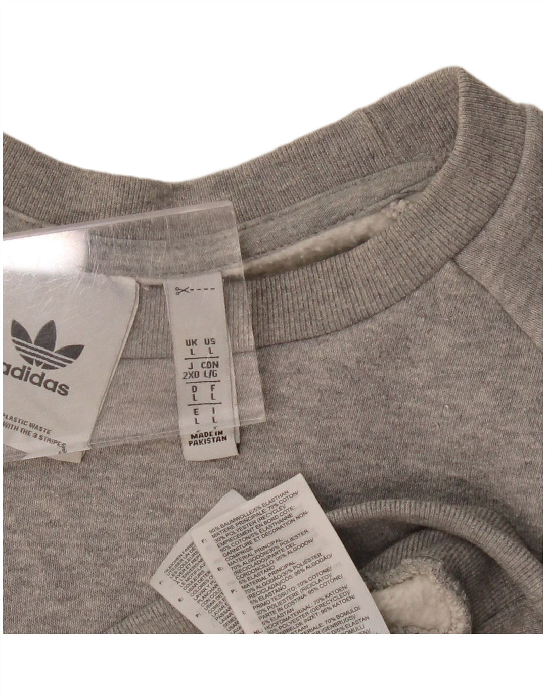 Męska bluza ADIDAS, duża, szara, nakrapiana bawełna