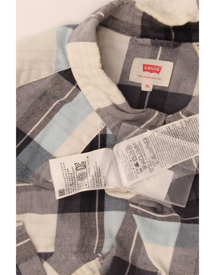 Koszula męska Levi's XL, bawełniana, szara krata