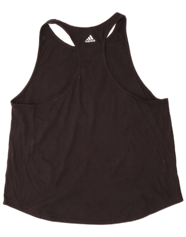 Damska koszulka z grafiką Adidas Top UK 24/26 2XL Czarna bawełna