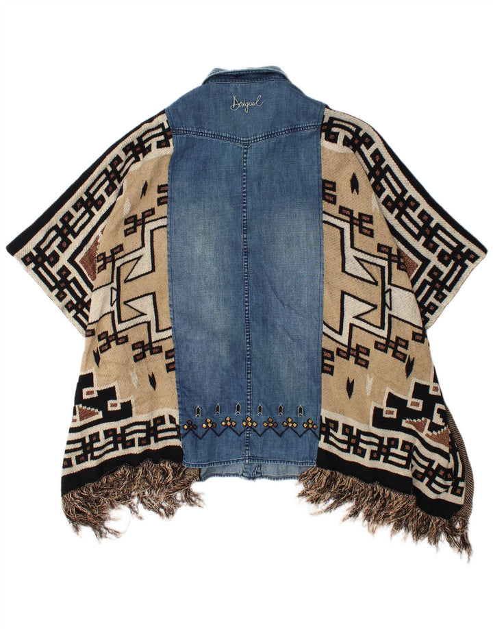 Damska jeansowa bluzka koszulowa Desigual UK 18 XL Wielobarwna patchworkowa wiskoza