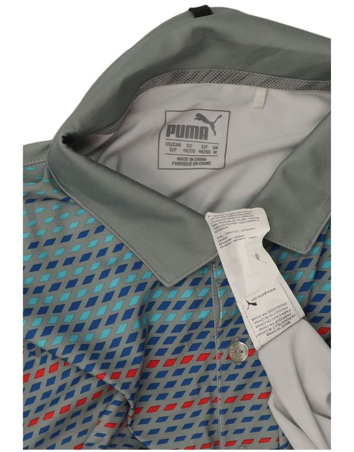 Męska koszulka polo PUMA Średnioszary, geometryczny poliester