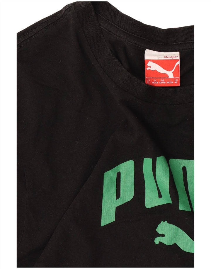 Męski T-shirt z grafiką Puma, XL, czarny